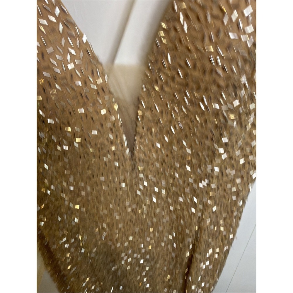 Sherri  Hill dress Bugle Beaded Size 4 NWT Nude Short Mini Sexy Party Cruise - Picture 9 of 15